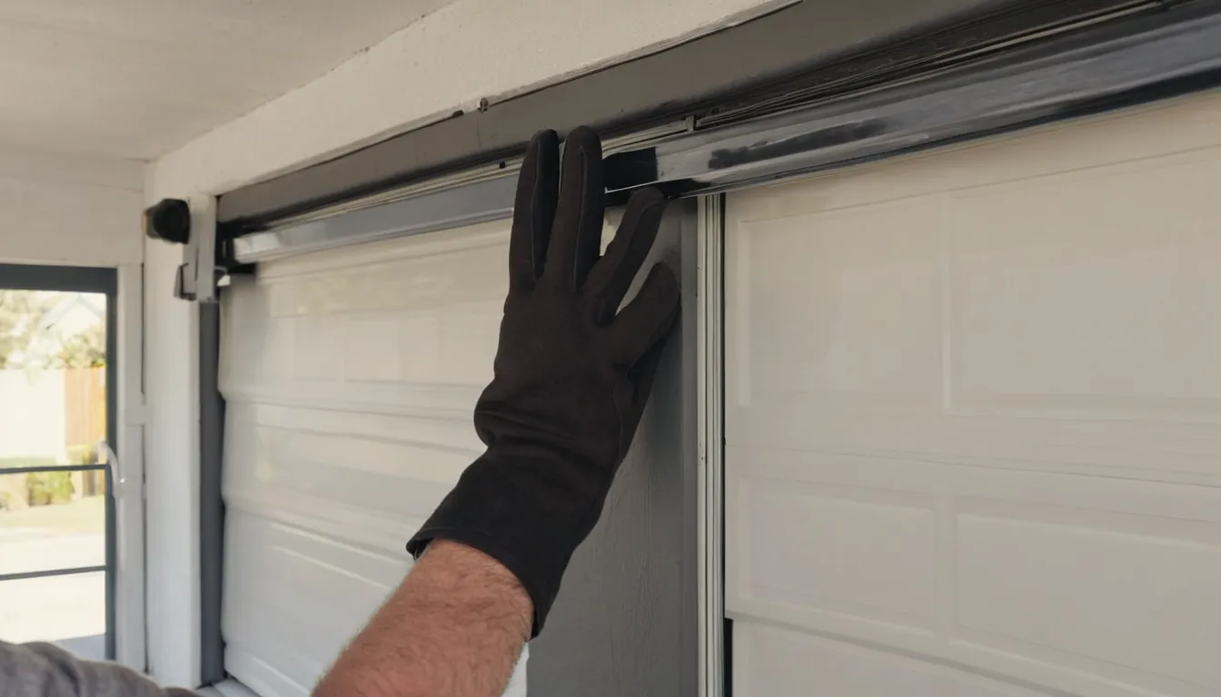 Provider checking garage door springs and tracks in the Oak Lawn area