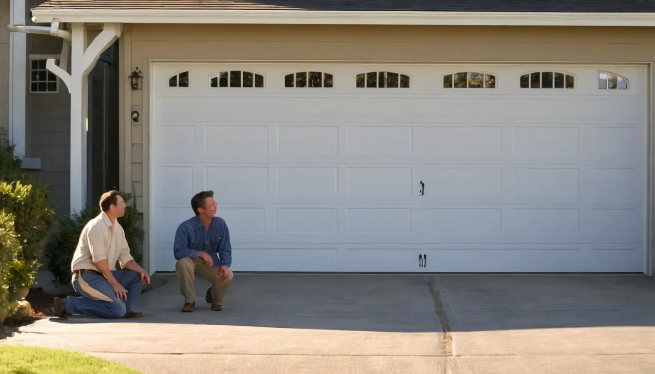 A residential garage door being checked by a local provider in Oak Lawn